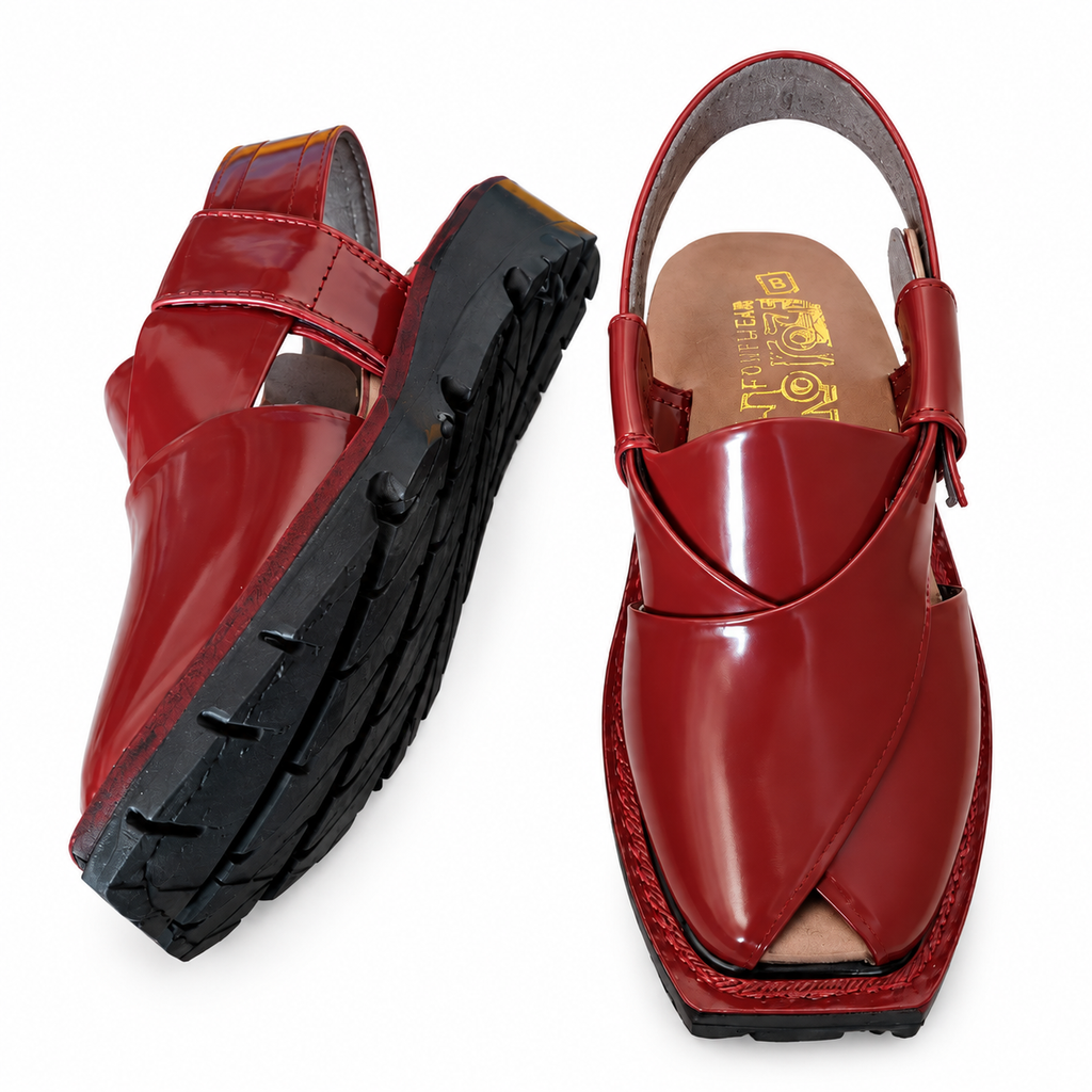 Hand-Crafted Mustard Quetta Norozi Chappal with Double Sole