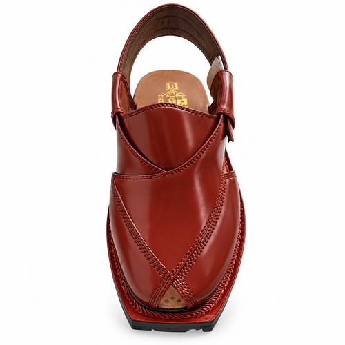 Handcrafted Mustard Shine Quetta Norozi Chappal with Double Sole
