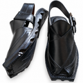 Men's Handmade Black Peshawari Chappal with Classic Stitching