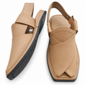 Men's Handmade Tan Leather Peshawari Chappal