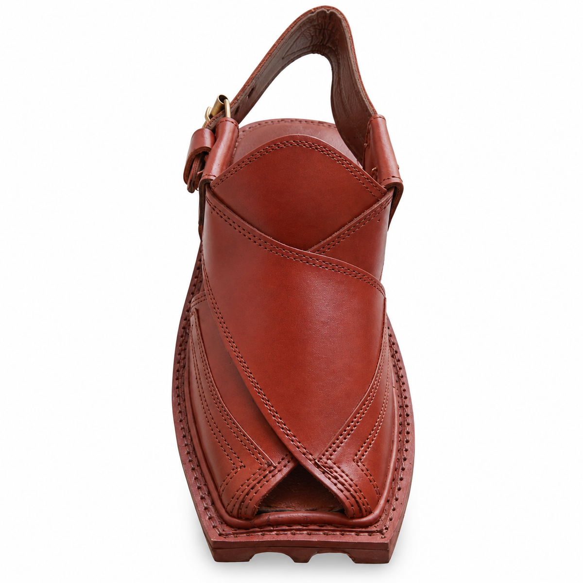 Men's Handmade Mustard Peshawari Chappal with Classic Stitching