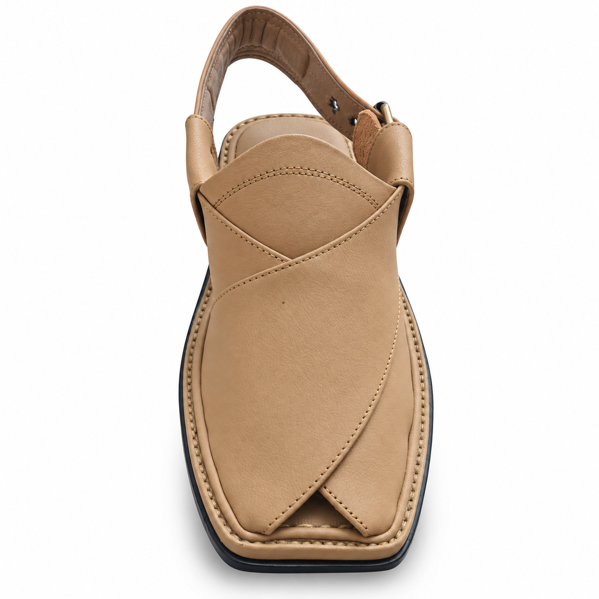 Men's Handmade Tan Leather Peshawari Chappal