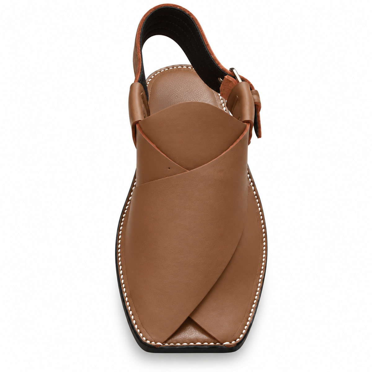 Men's Handmade Tan Leather Peshawari Chappal