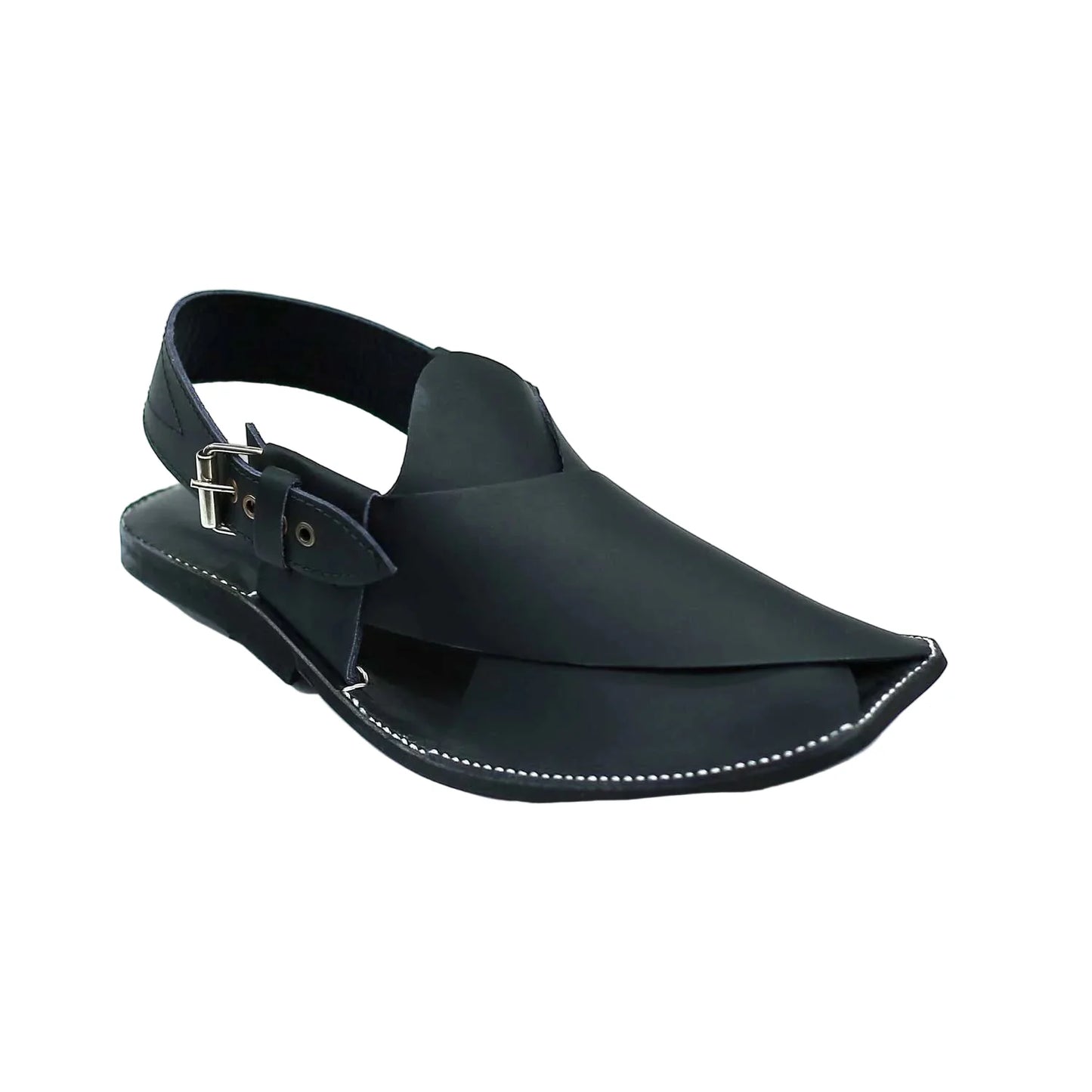 Handmade traditional Peshawari chappal for men with cross-strap front view