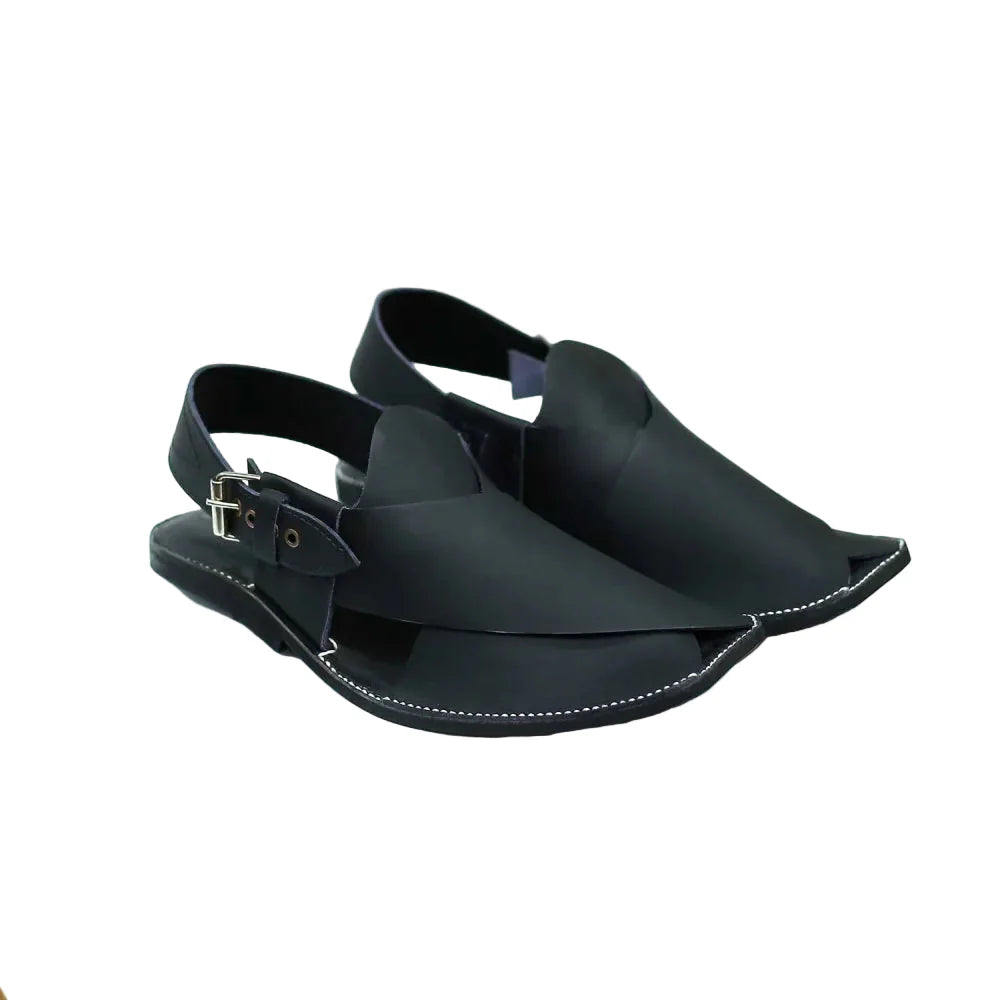 Handmade traditional Peshawari chappal for men with cross-strap front view