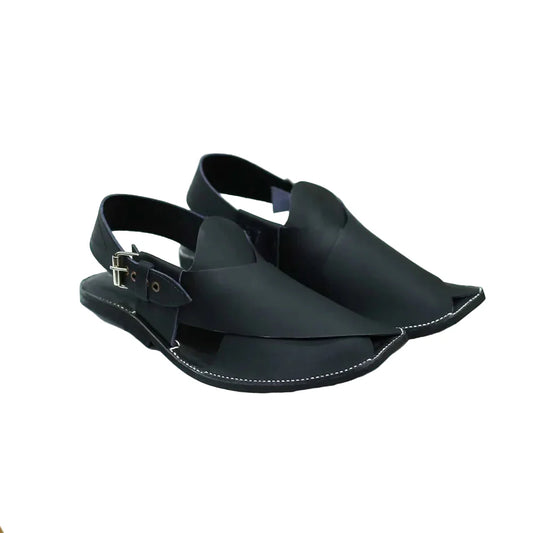 Handmade traditional Peshawari chappal for men with cross-strap front view