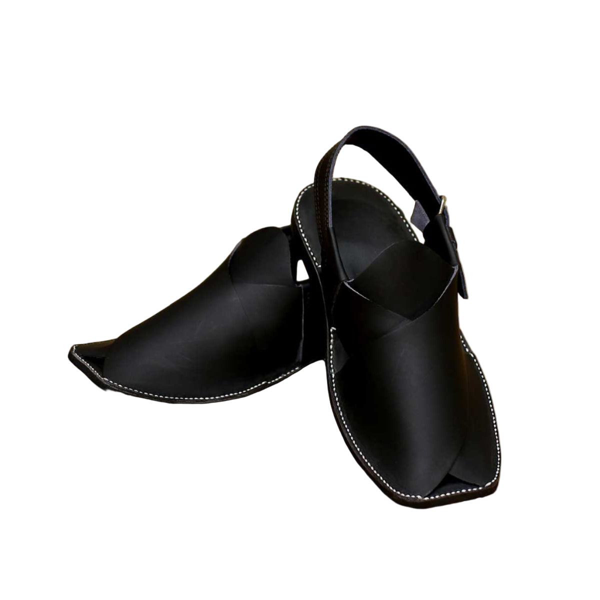 Handmade traditional Peshawari chappal for men with cross-strap front view