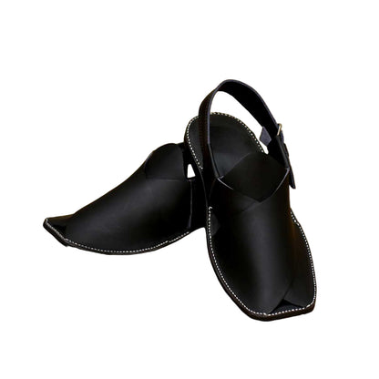 Handmade traditional Peshawari chappal for men with cross-strap front view
